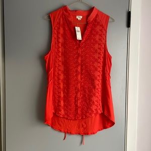 Anthro Tiny embroidered top, size S, new